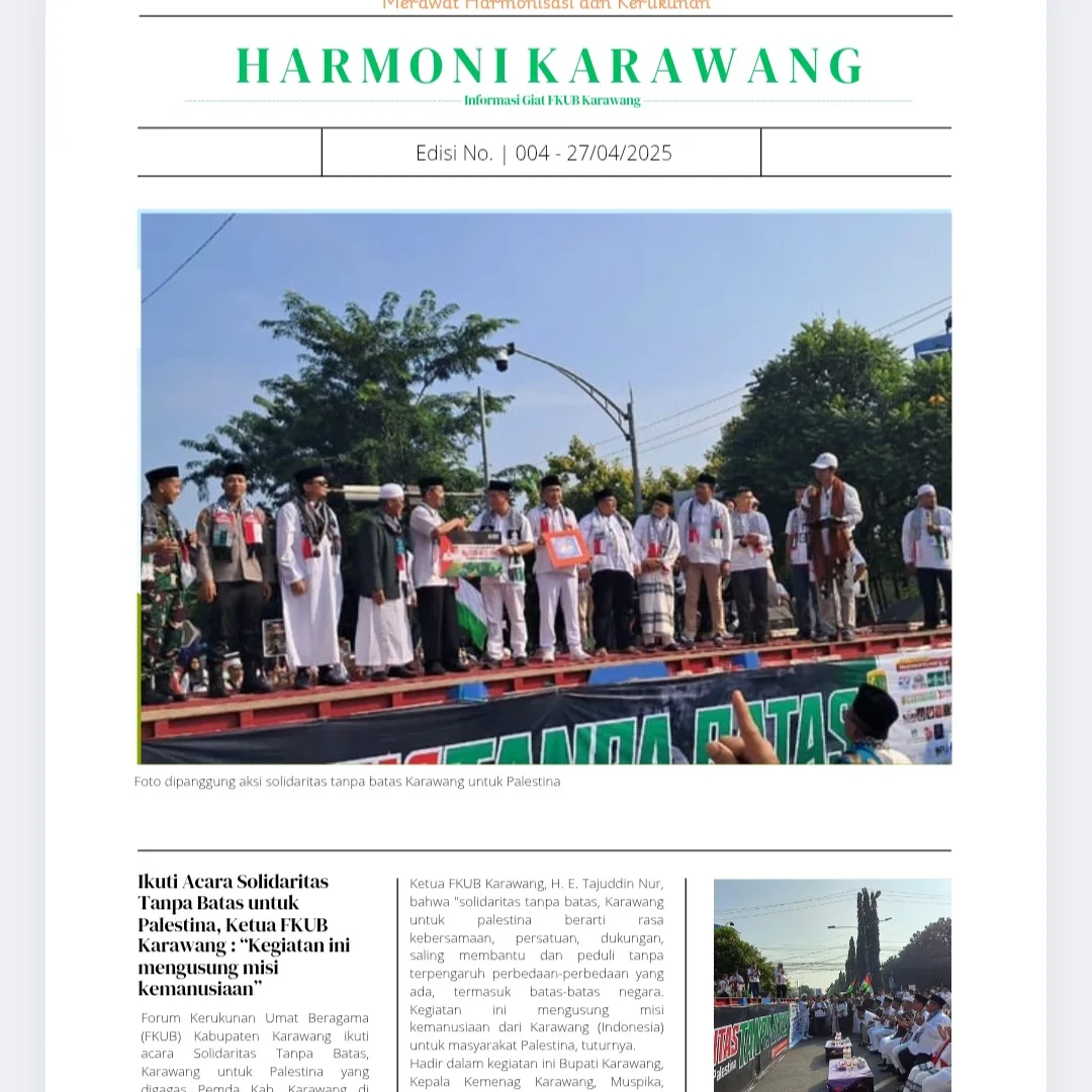 Ikuti Acara Solidaritas Tanpa Batas untuk Palestina, Ketua FKUB Karawang: "Kegiatan ini mengusung misi kemanusiaan"